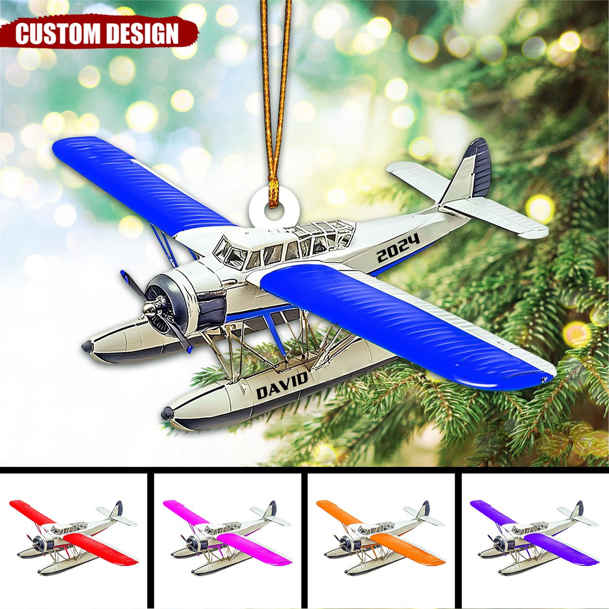 Personalized Airplane Christmas Ornament - New Release