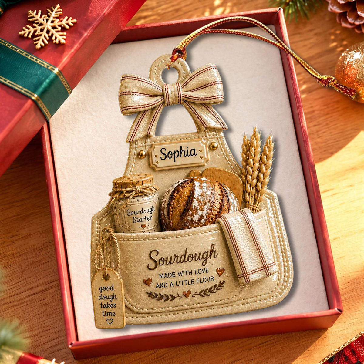 Personalized Sourdough Ornament,Gift For Bread lover