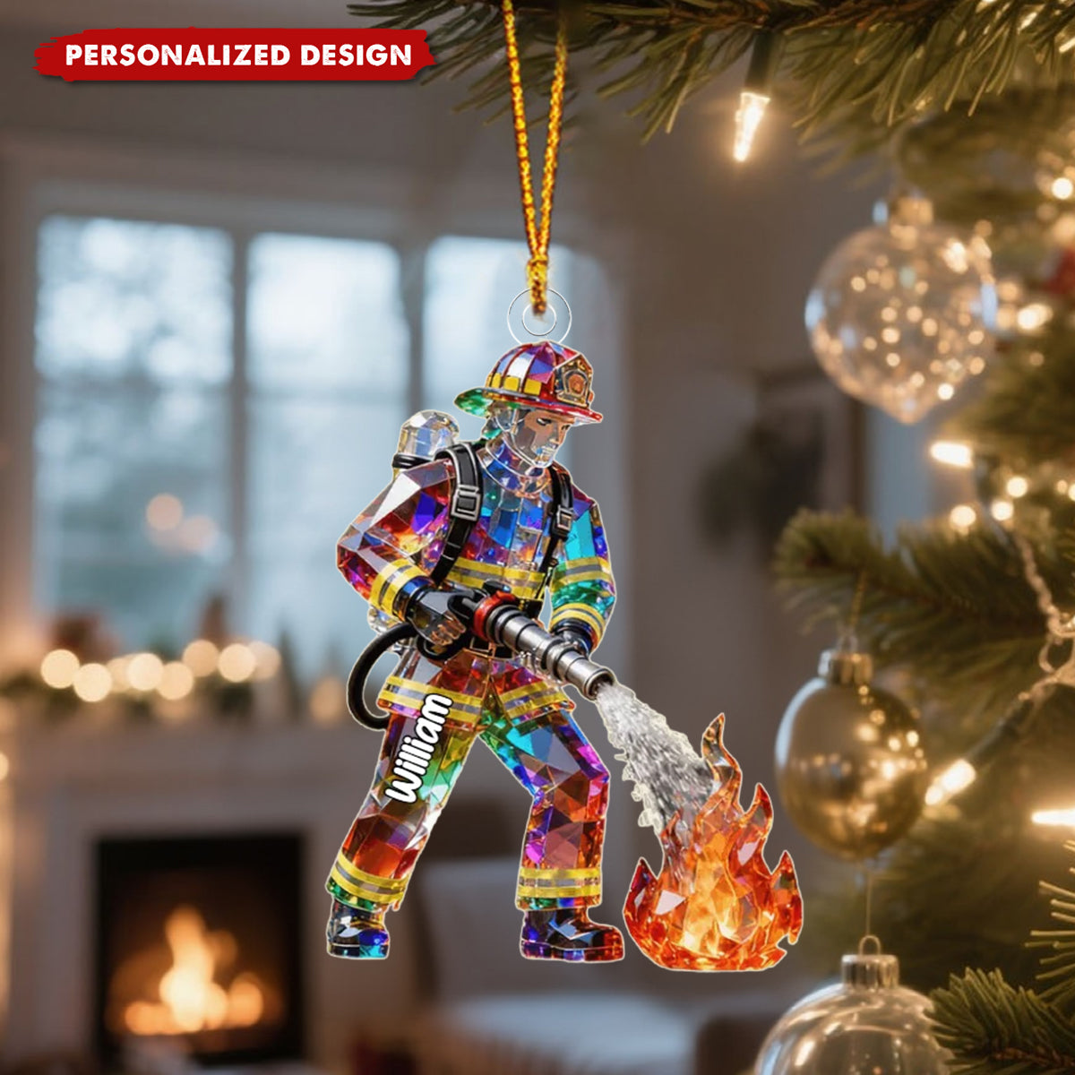 Proud Firefighter - Personalized Firefighter Acrylic Ornament