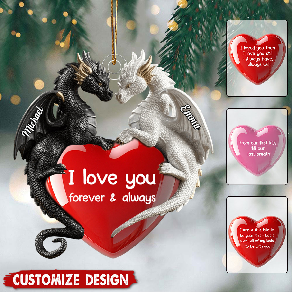 You &amp; Me We Got This - Personalized Dragon Ornament - Gift For Couple
