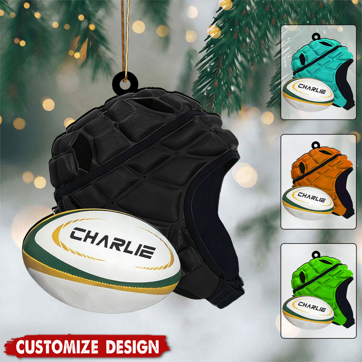 Personalized Rugby Christmas Ornament - Gift For Rugby Lovers