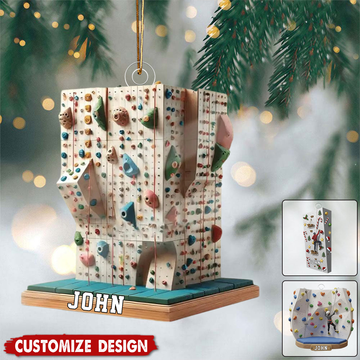 Personalized Rock Climbing Christmas Ornament – Gift for Athletes &amp; Adventure Lovers