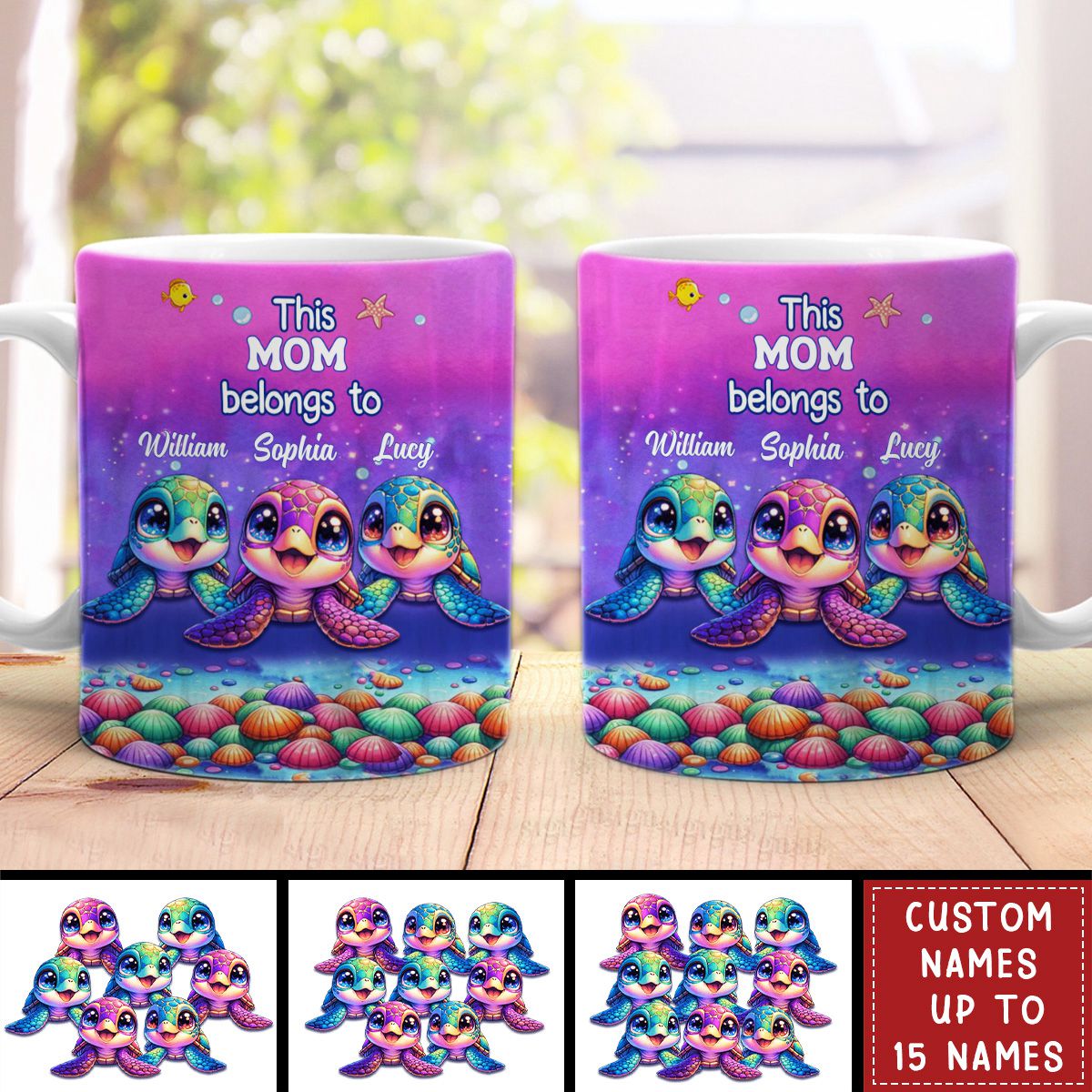 This Grandma belongs to Colorful Turtle Personalized Mug - Gift For Mother&#39;s Day