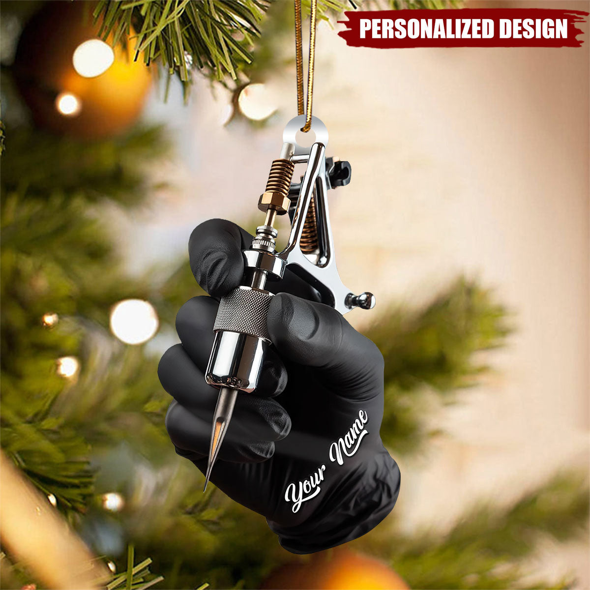 Personalized Tattoo Machine Christmas Ornament-Tattoo Artist Gift