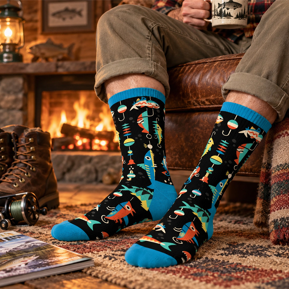 Personalized Crew Socks – Gift for Fishing Lovers – Hooked For Life