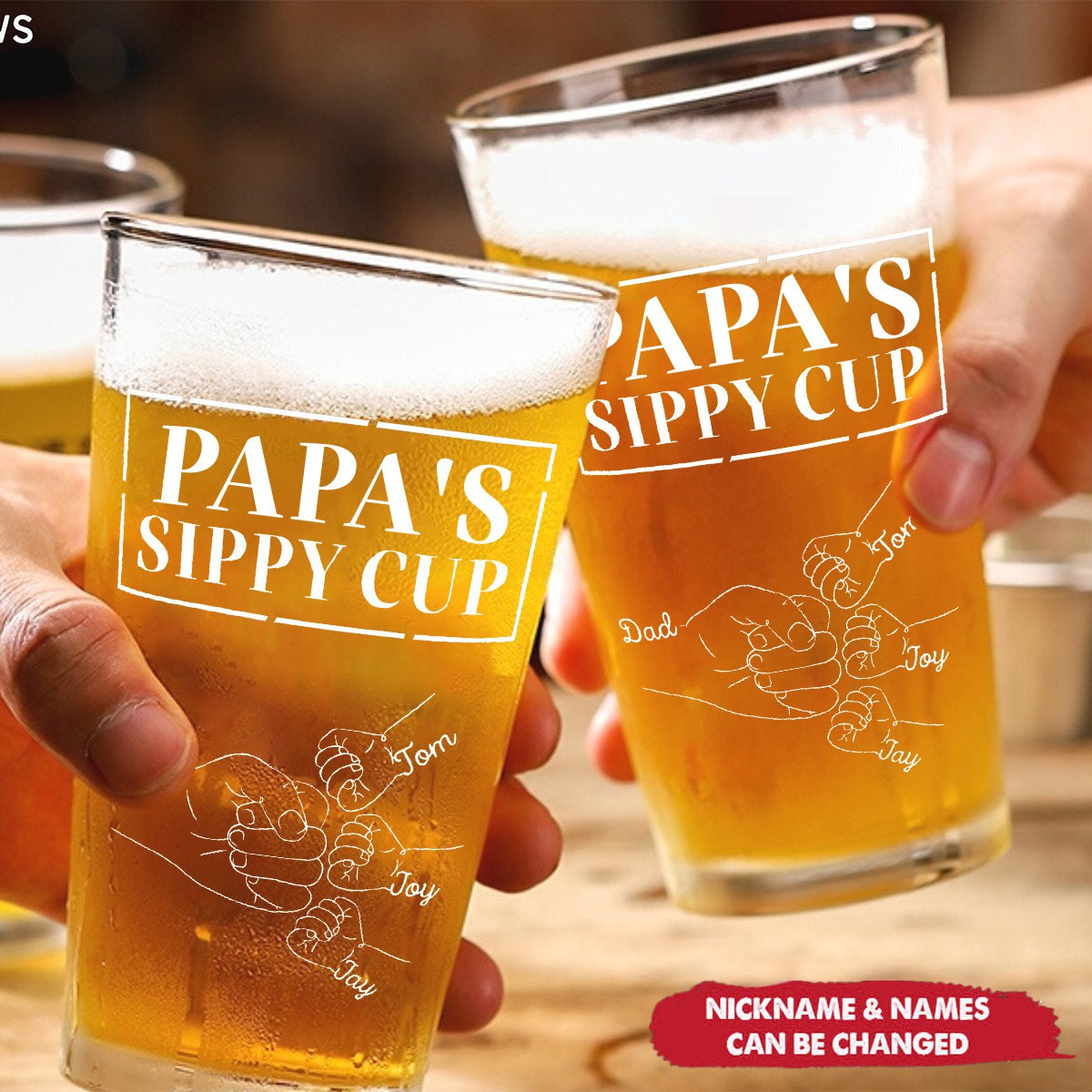 Daddy&#39;s Sippy Cup - Personalized Beer Glass
