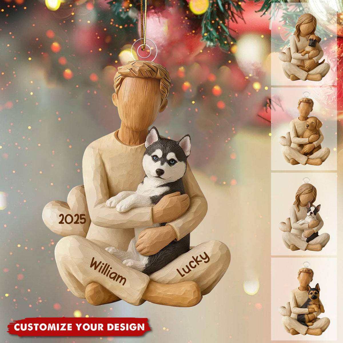 With My Dog - Personalized Christmas Ornament - Gift For Dog Lovers