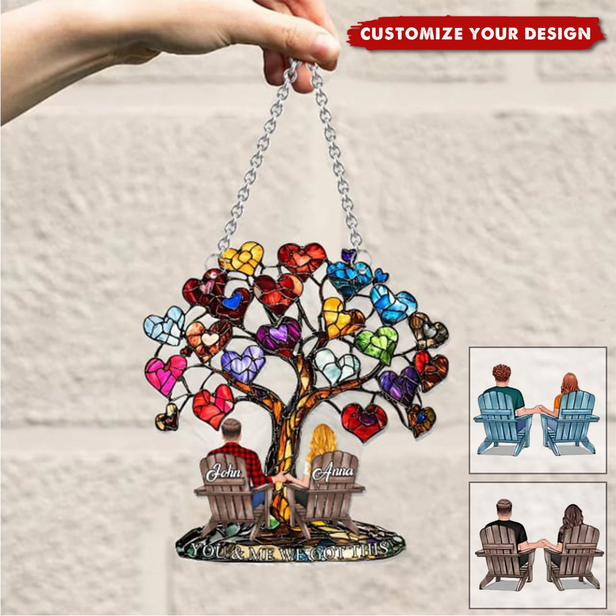 You And Me We Got This - Personalized Couple Window Hanging Suncatcher Ornament