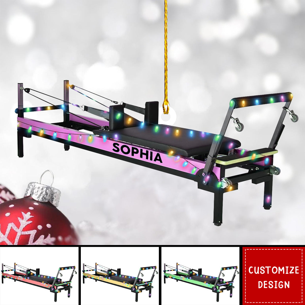 Personalized Pilates Equipment Acrylic Christmas Ornament - Gift For Pilates Lovers