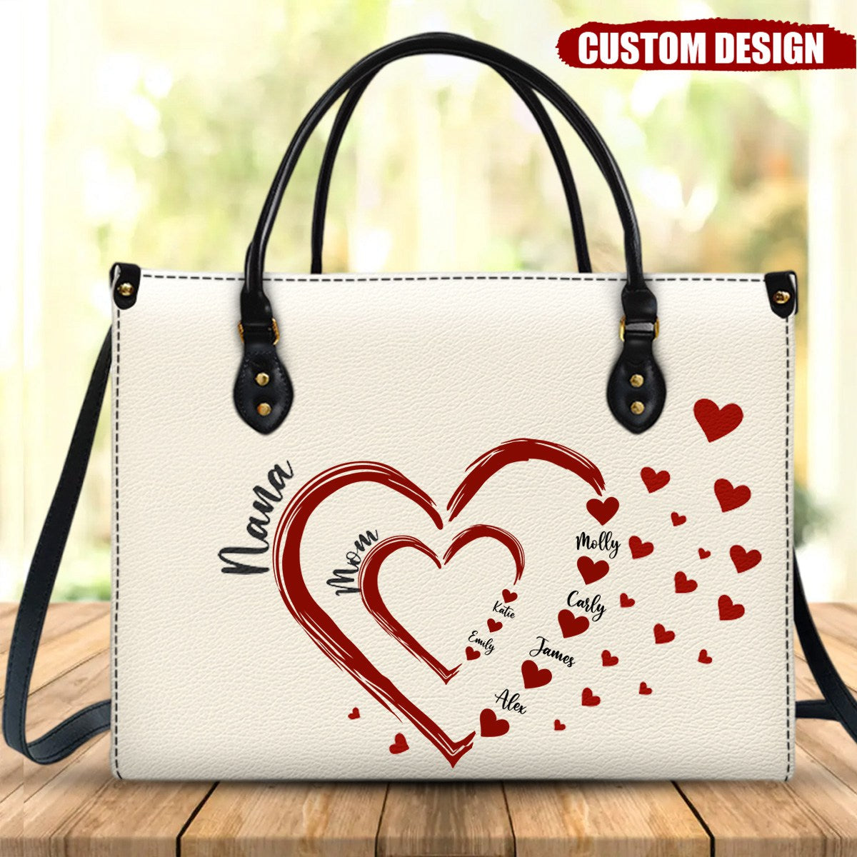 Mom&#39;s Grandma&#39;s Sweethearts - Gift For Mother, Grandmother - Personalized Leather Bag
