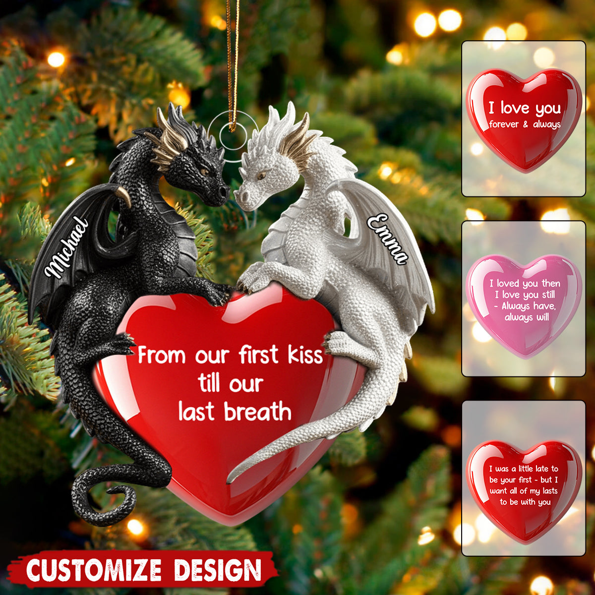You &amp; Me We Got This - Personalized Dragon Ornament - Gift For Couple