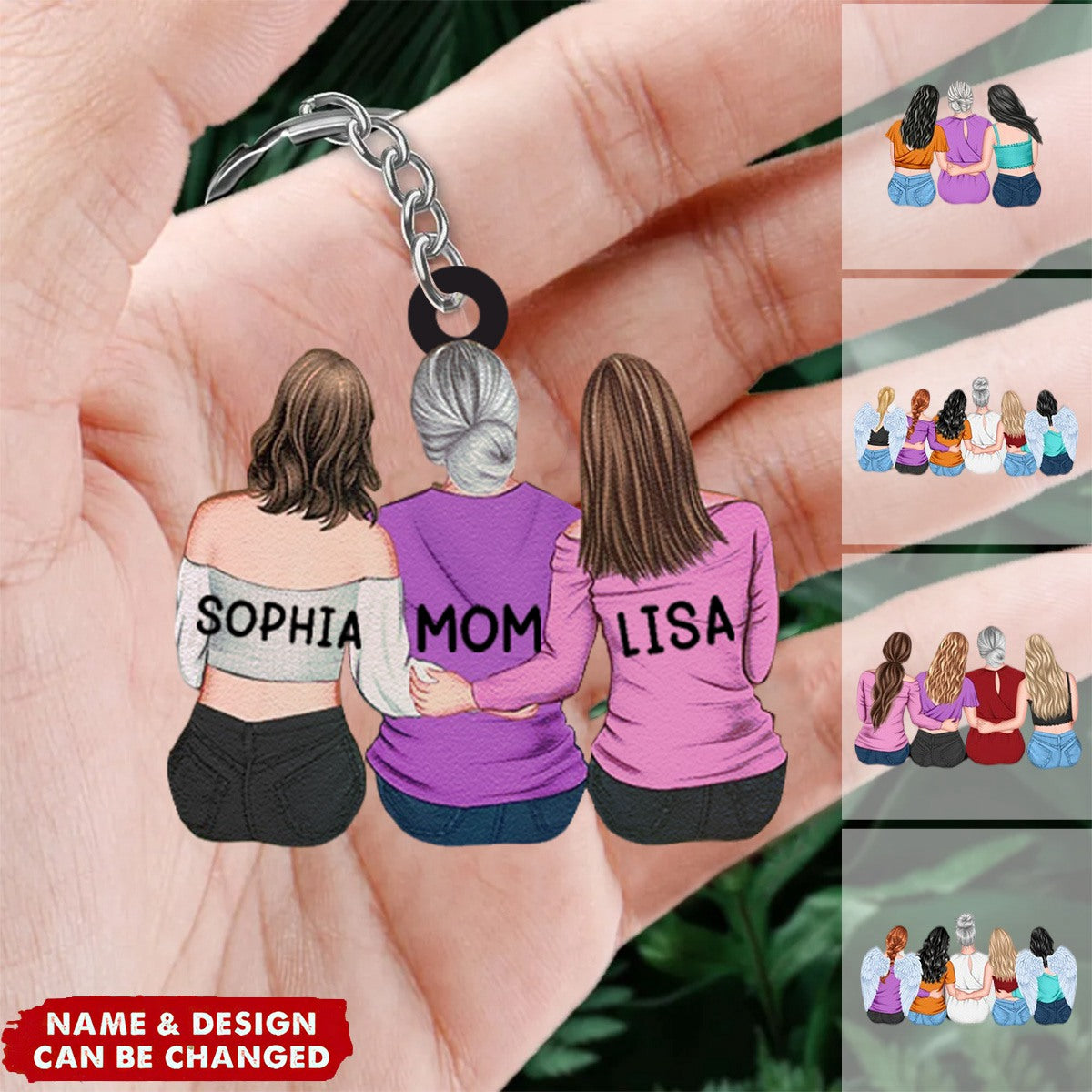 Personalized Mother &amp; Daughter Keychain