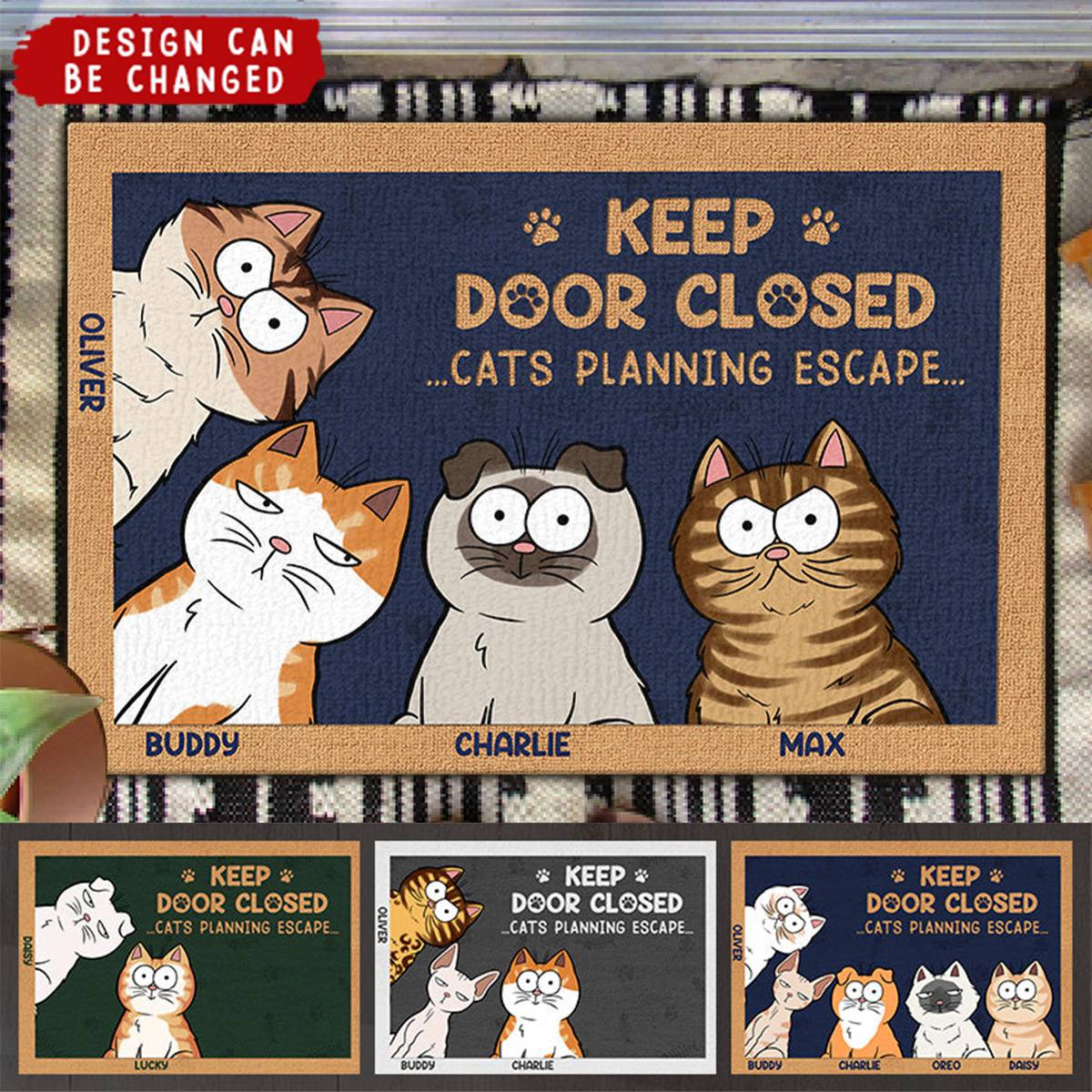 Don&#39;t Let The Cat Out No Matter What He Tells You - Cat Personalized Custom Home Decor Decorative Mat - House Warming Gift, Gift For Pet Owners, Pet Lovers