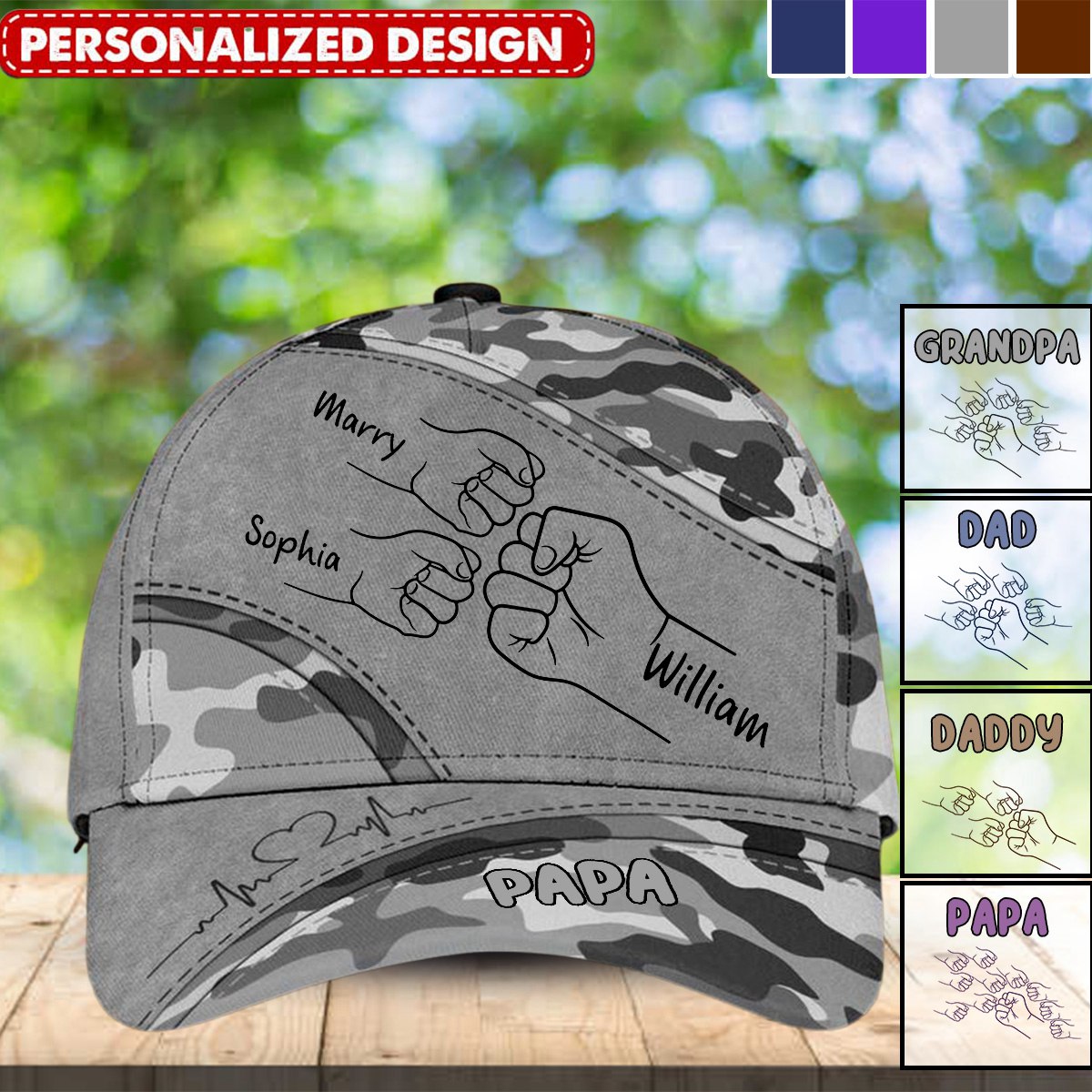 Best Dad Ever Camo Pattern - Personalized Custom Classic Cap - Father&#39;s Day Gift For Dad