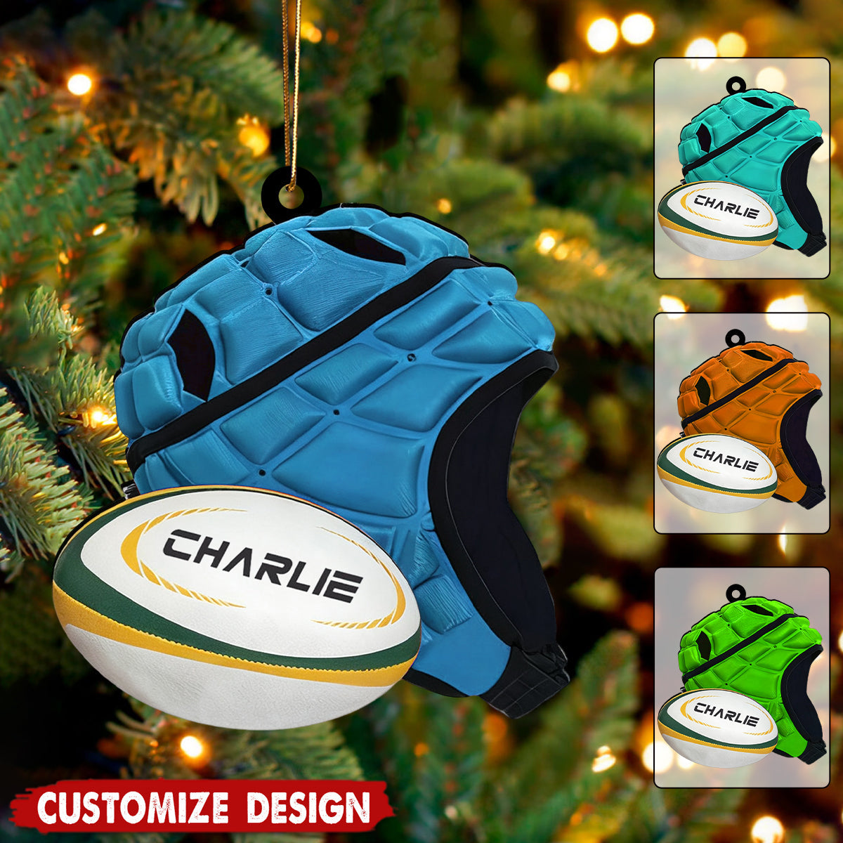 Personalized Rugby Christmas Ornament - Gift For Rugby Lovers