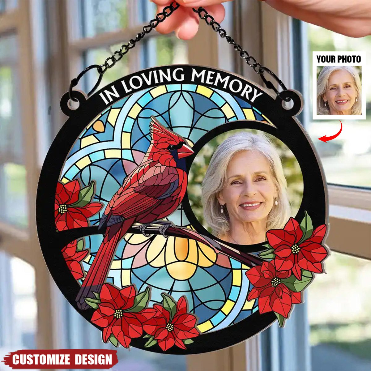 Custom Photo I&#39;m Always With You Memorial - Personalized Window Hanging Suncatcher Ornament