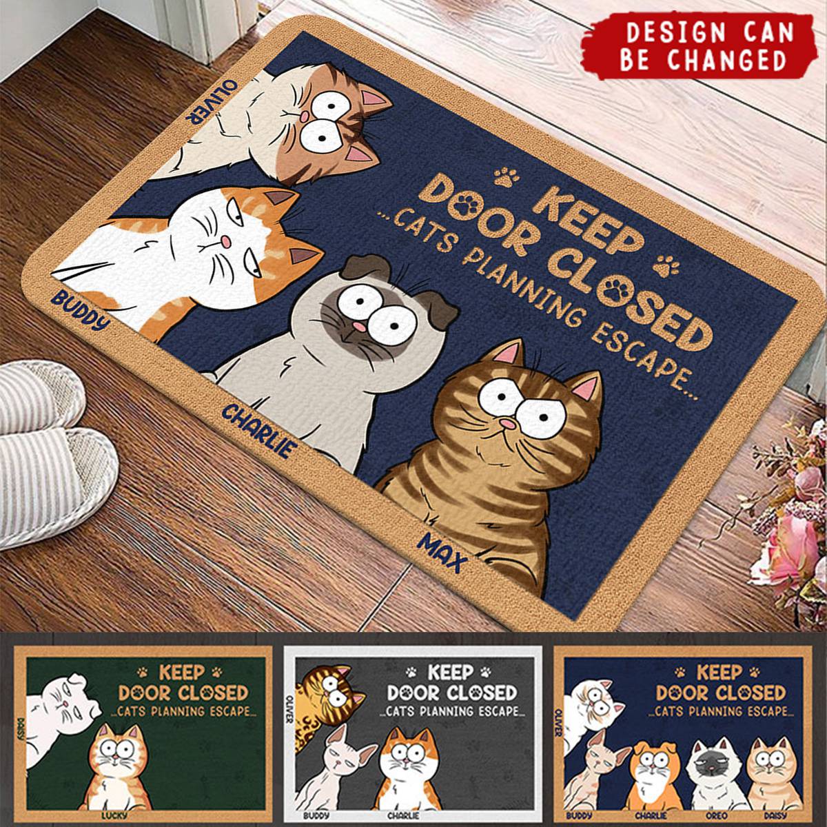 Don&#39;t Let The Cat Out No Matter What He Tells You - Cat Personalized Custom Home Decor Decorative Mat - House Warming Gift, Gift For Pet Owners, Pet Lovers