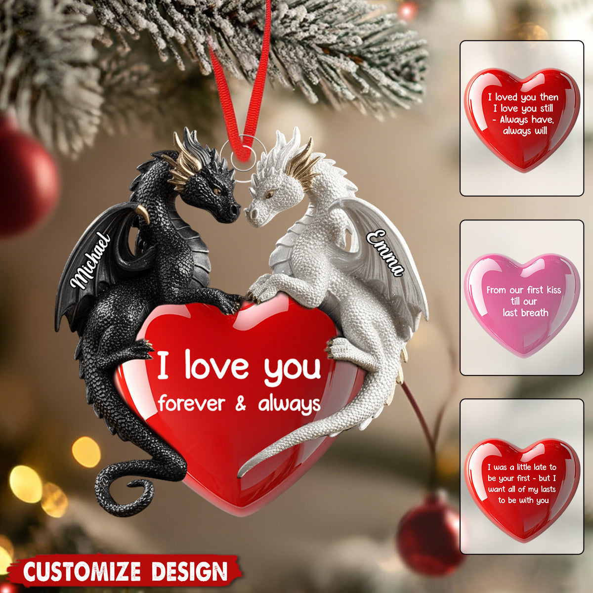 You &amp; Me We Got This - Personalized Dragon Ornament - Gift For Couple