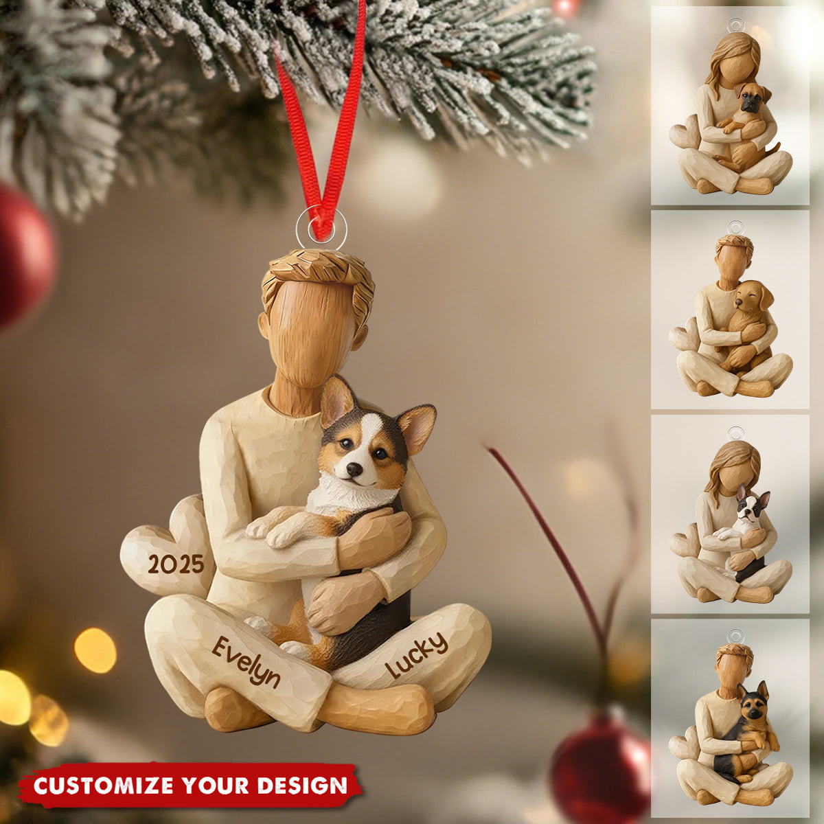 With My Dog - Personalized Christmas Ornament - Gift For Dog Lovers