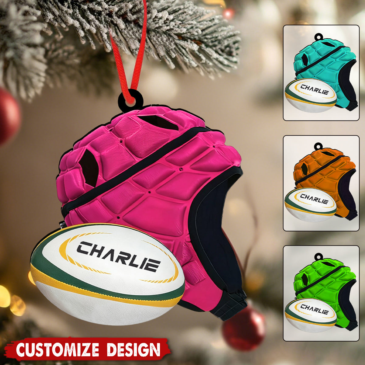 Personalized Rugby Christmas Ornament - Gift For Rugby Lovers