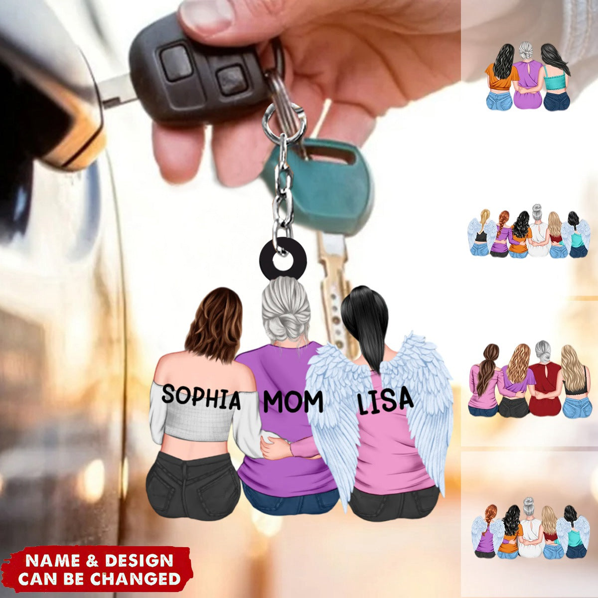 Personalized Mother &amp; Daughter Keychain