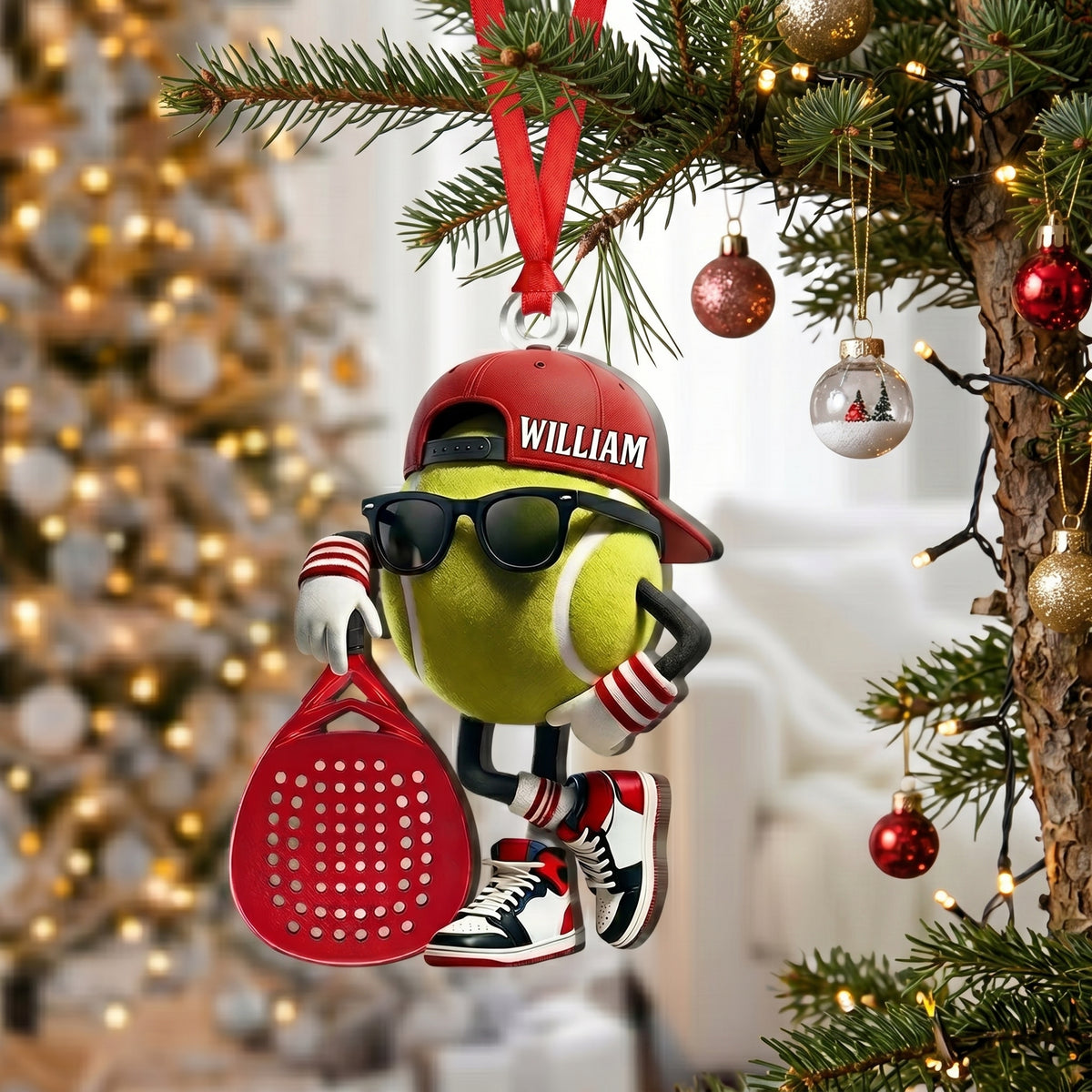 Personalized Cute Tennis Mascot Ornament, Gift for Tennis Lover