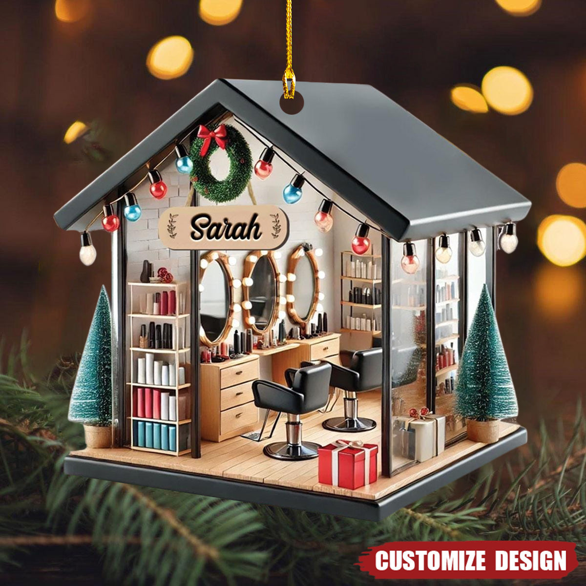 2025 New Release Personalized Hair Salon Acrylic Ornament Gift For Hairdresser