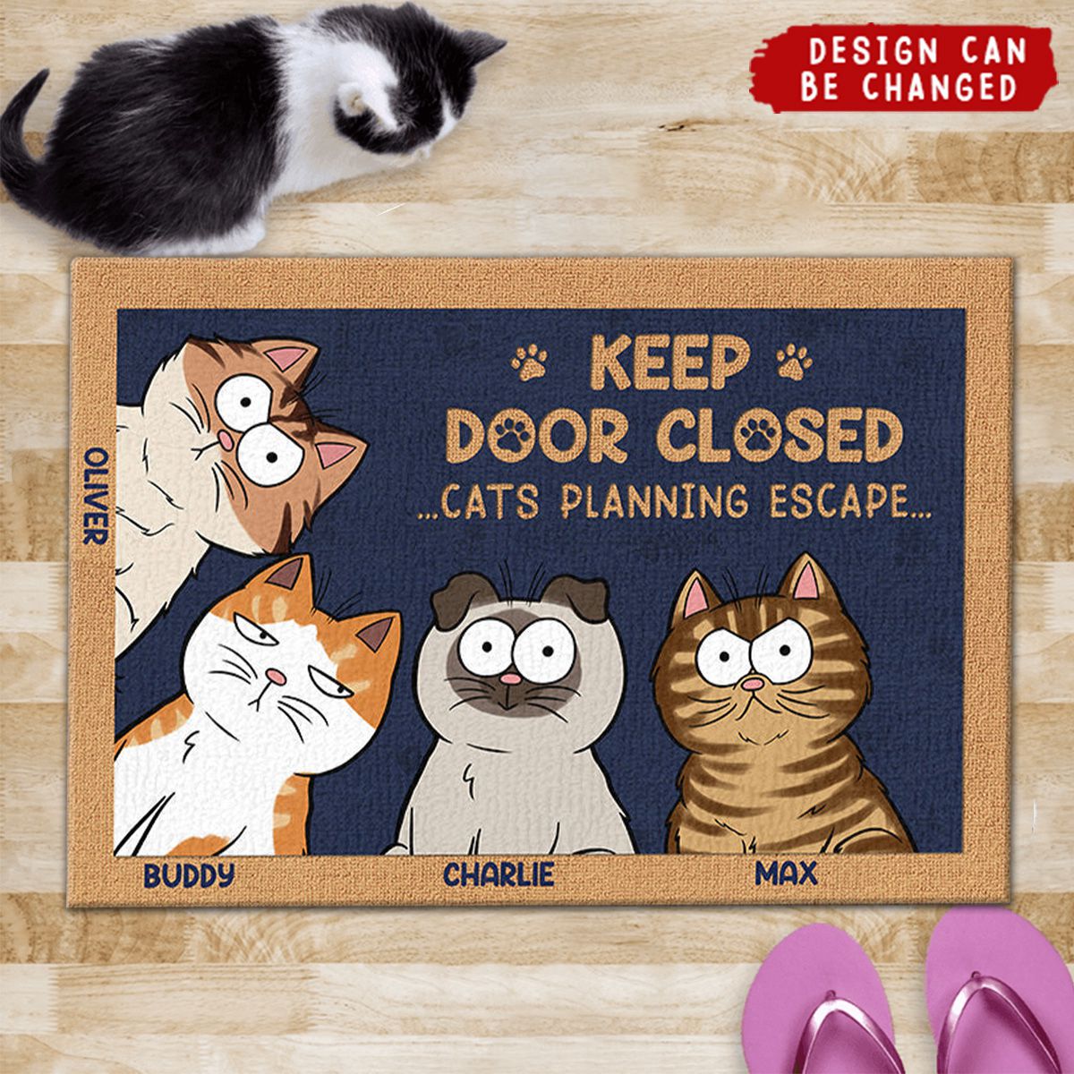 Don&#39;t Let The Cat Out No Matter What He Tells You - Cat Personalized Custom Home Decor Decorative Mat - House Warming Gift, Gift For Pet Owners, Pet Lovers