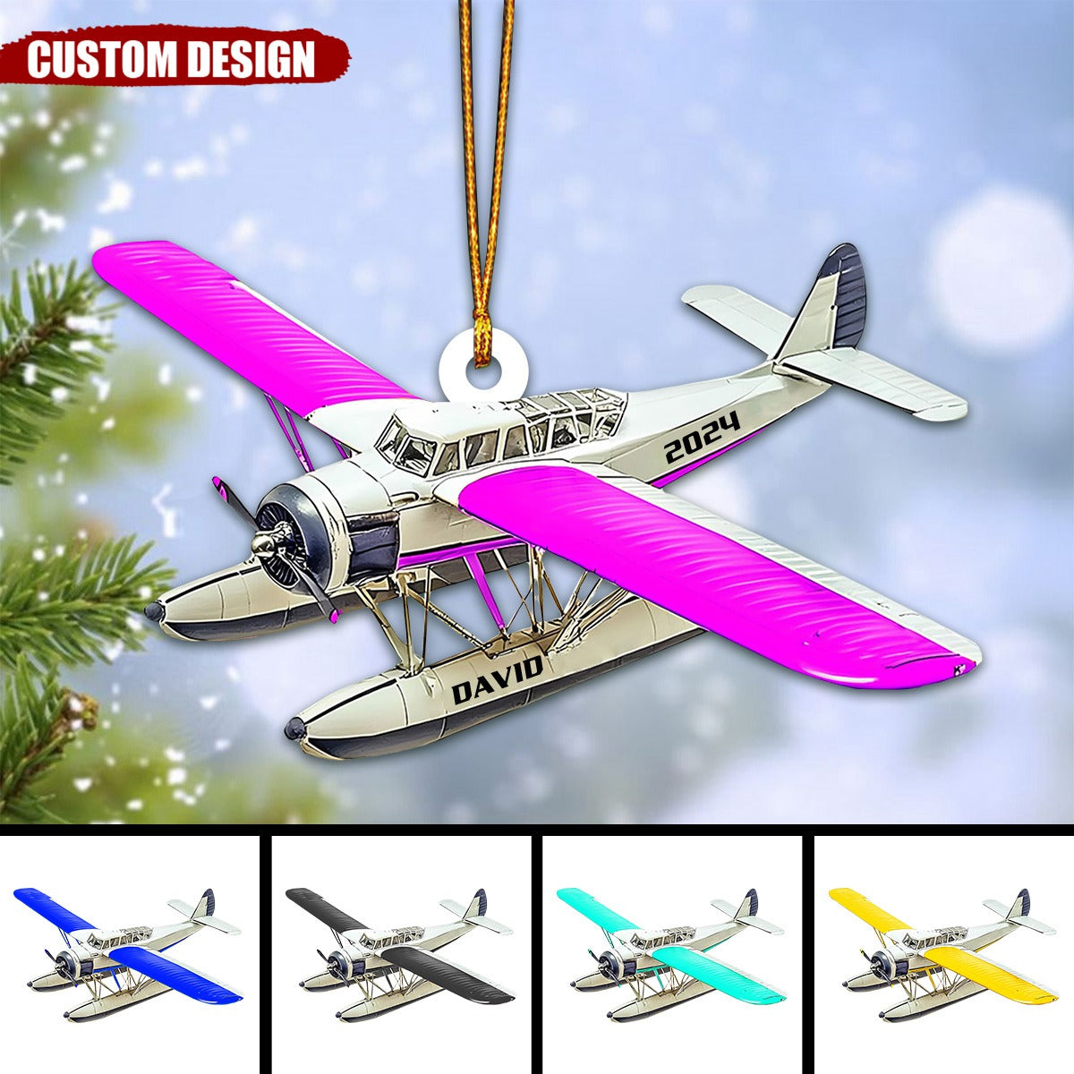 Personalized Airplane Christmas Ornament - New Release