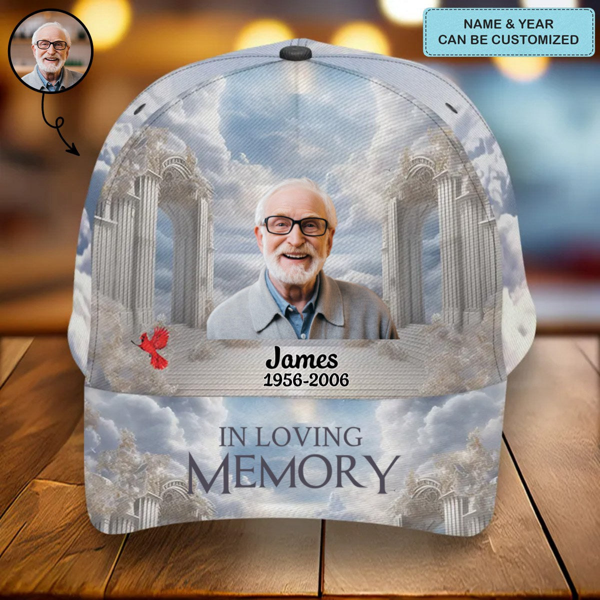 In Loving Memory - Personalized Custom Baseball Cap - Father&#39;s Day Gift For Dad