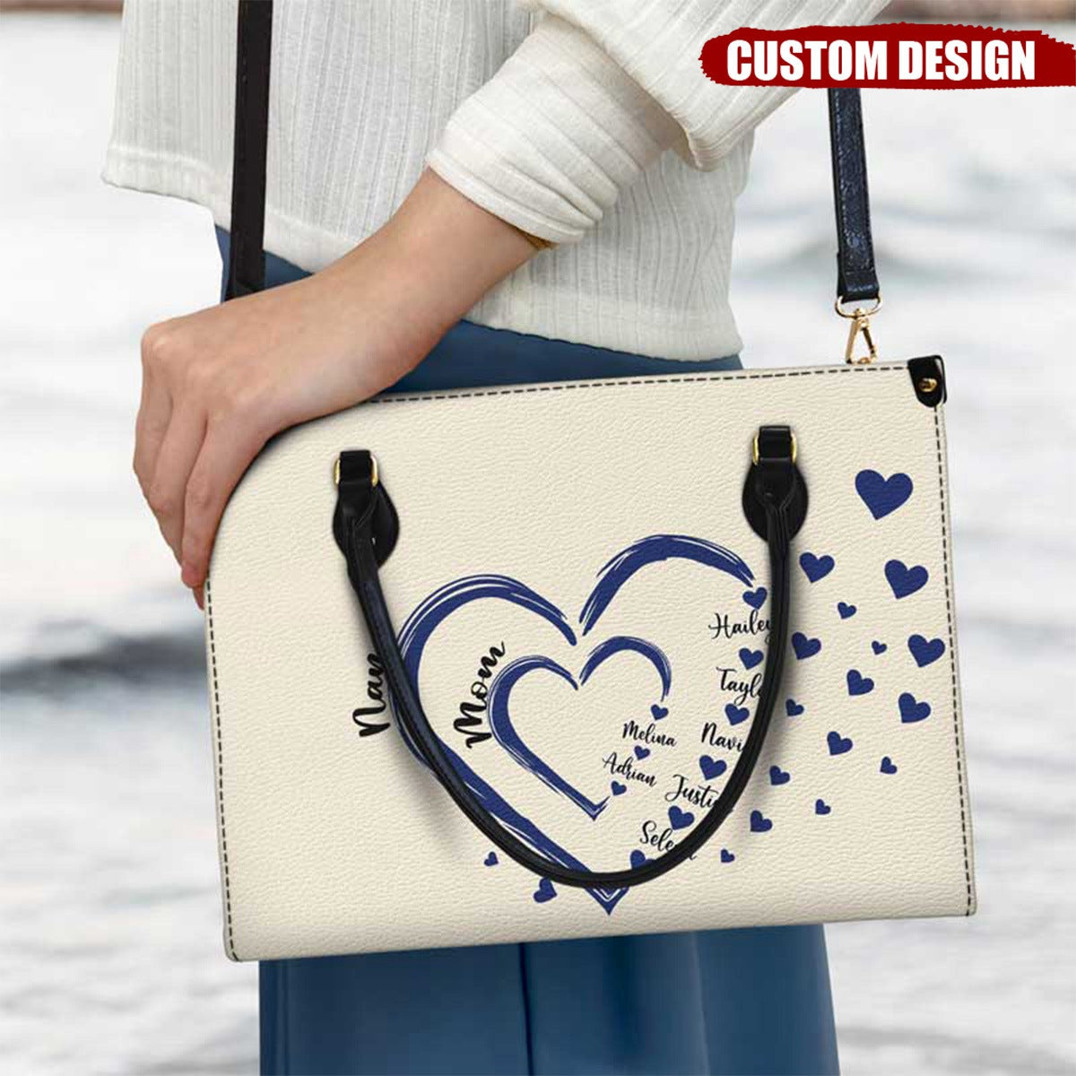 Mom&#39;s Grandma&#39;s Sweethearts - Gift For Mother, Grandmother - Personalized Leather Bag