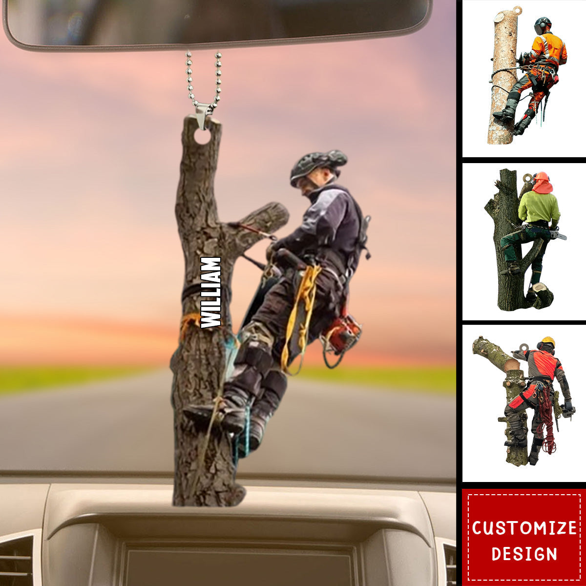 Personalized Arborist Car Hanging Ornament