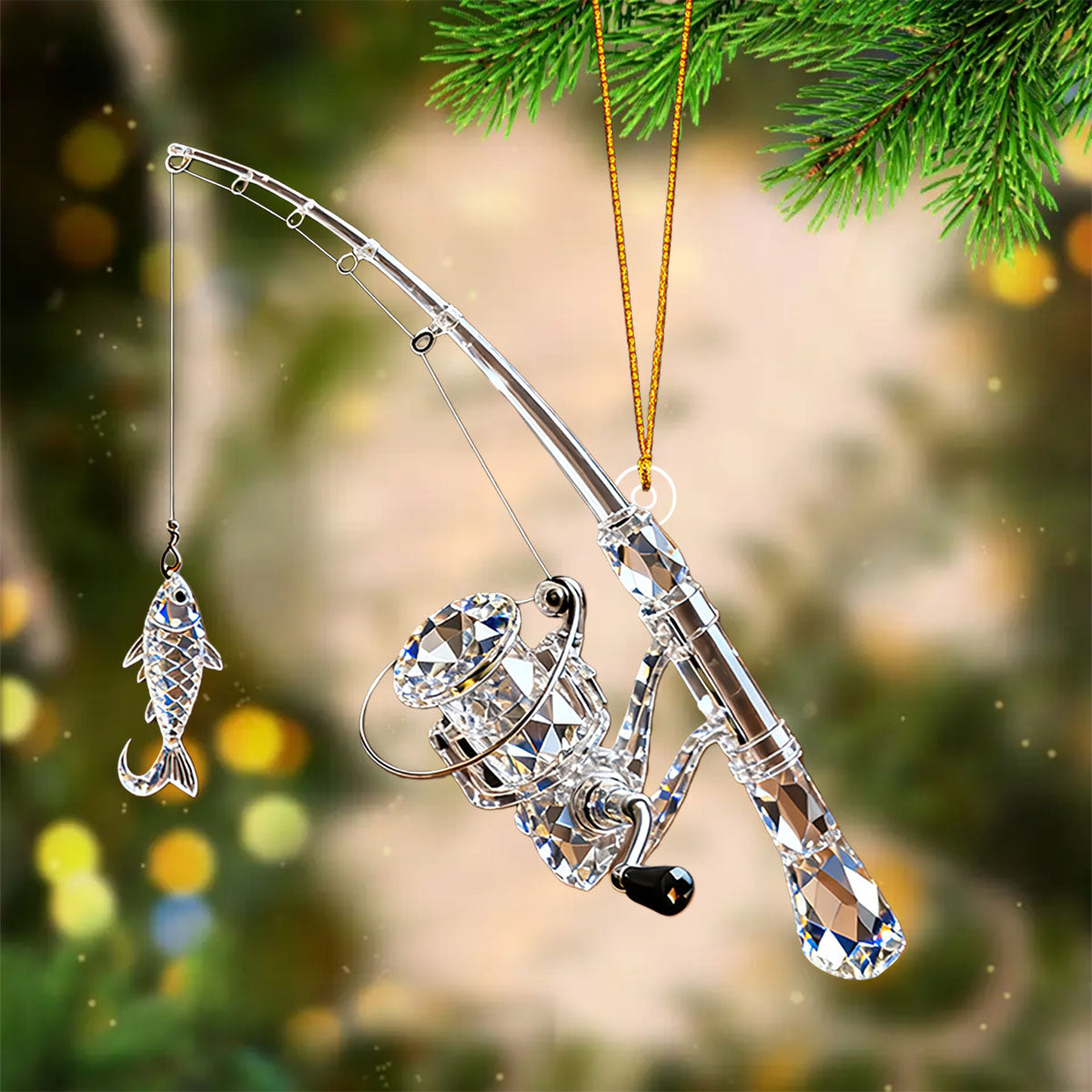 Personalized Fishing Rod Christmas Ornament Gift For Fishing Lover