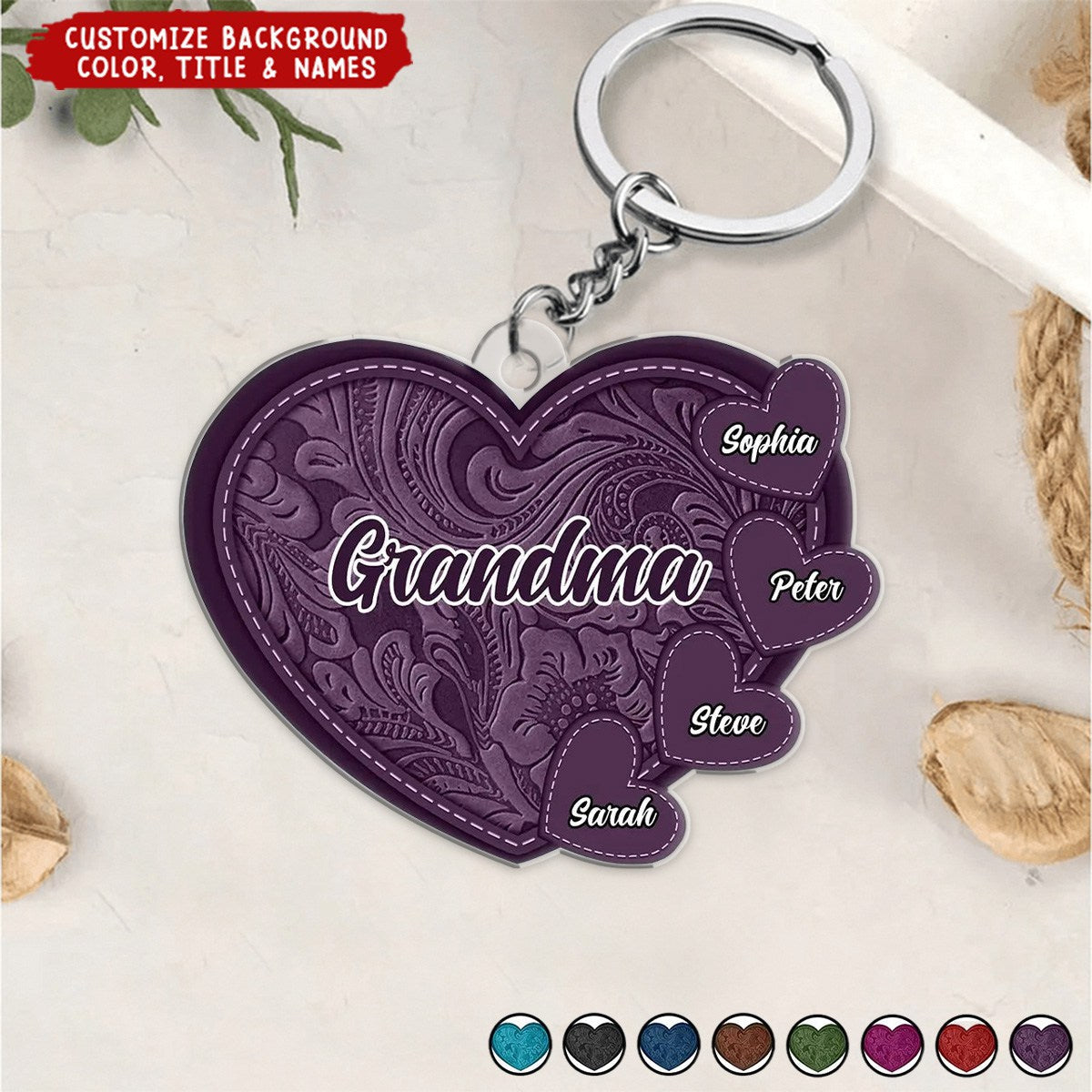 Grandma&#39;s Little Sweethearts - Personalized Cutout Acrylic Keychain