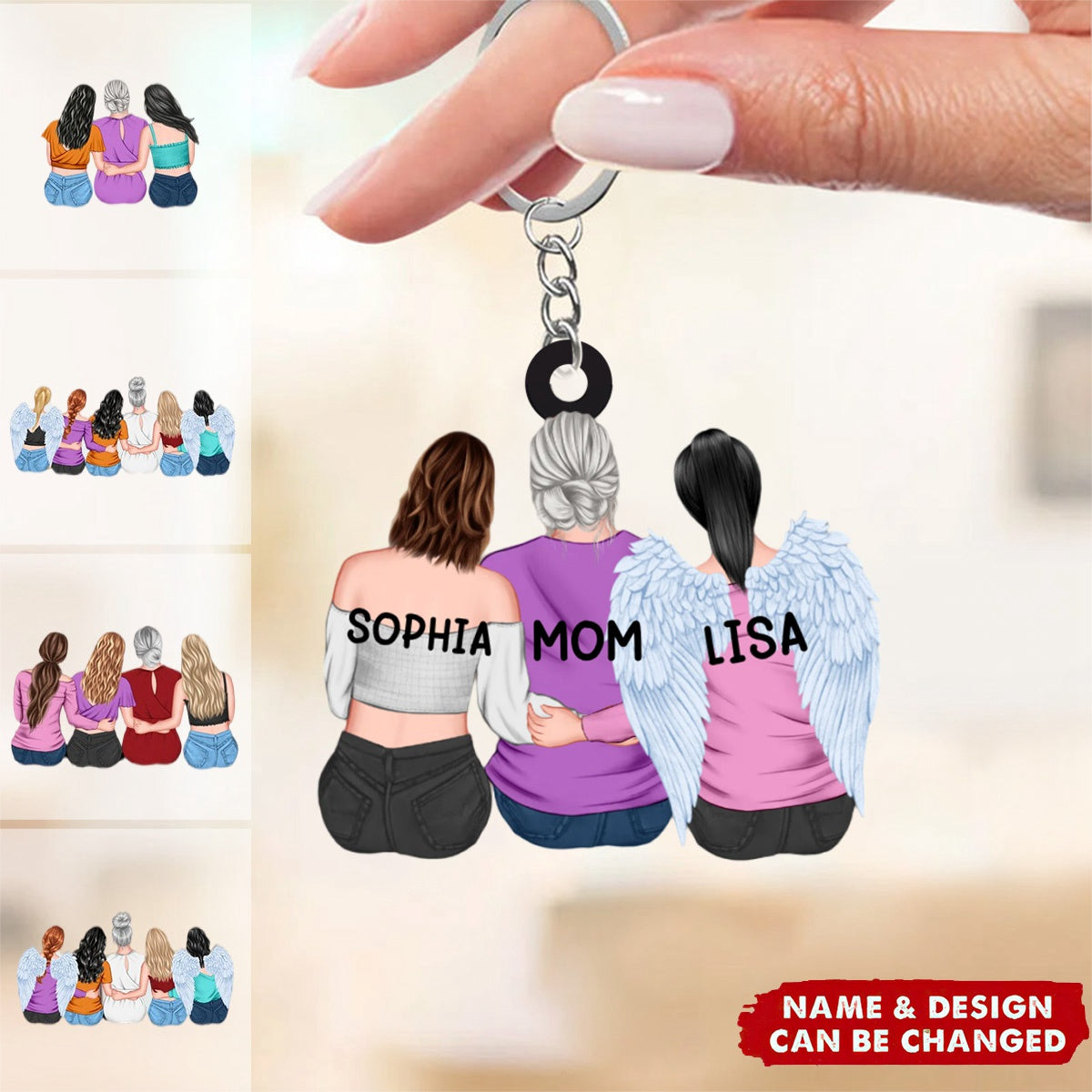 Personalized Mother &amp; Daughter Keychain