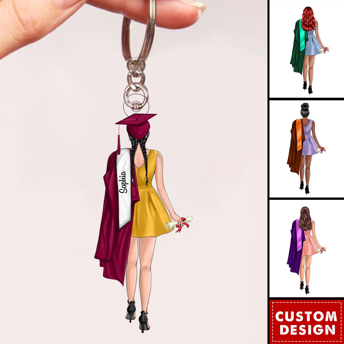 Call Me Master Bachelor Graduation Gift Personalized Acrylic Keychain