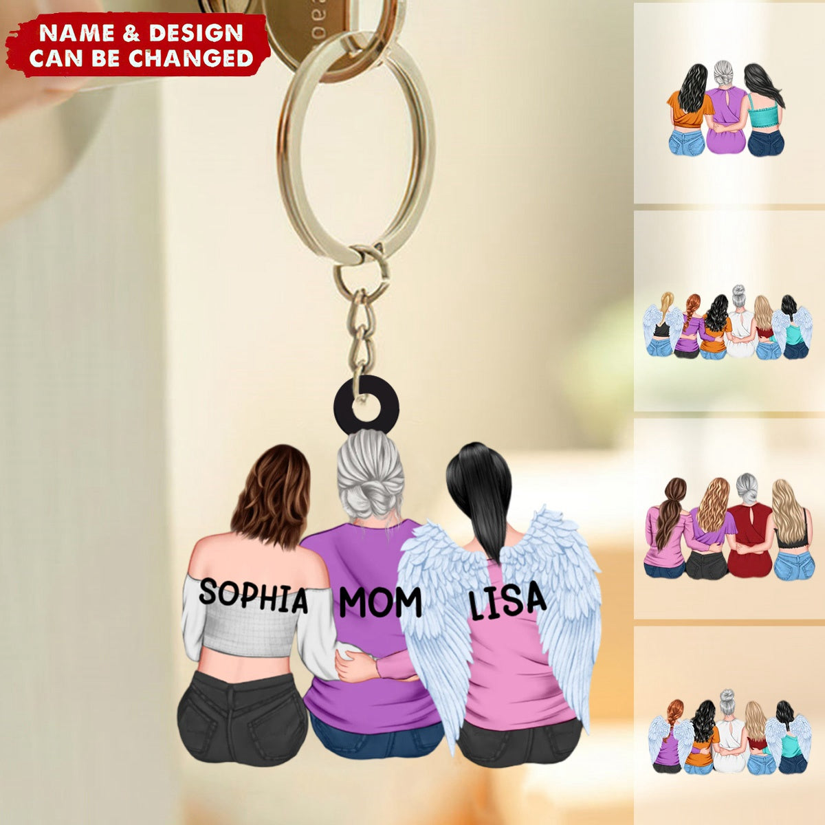 Personalized Mother &amp; Daughter Keychain