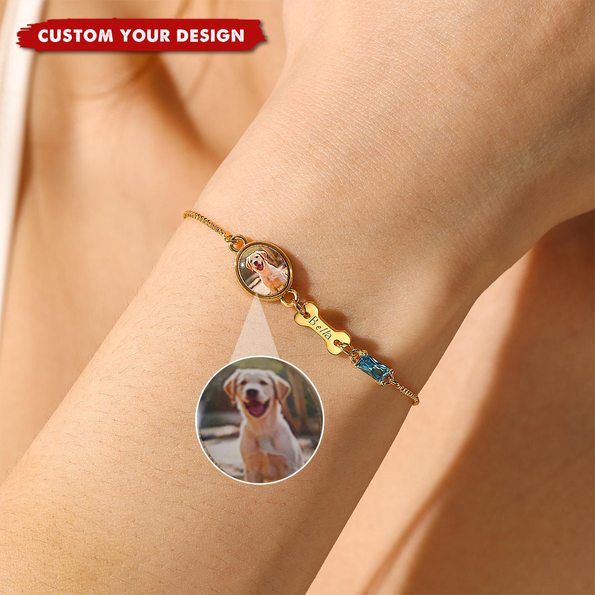 Personalized Pet Photo Memorial Bracelet, Loss Jewelry to Honor Pet