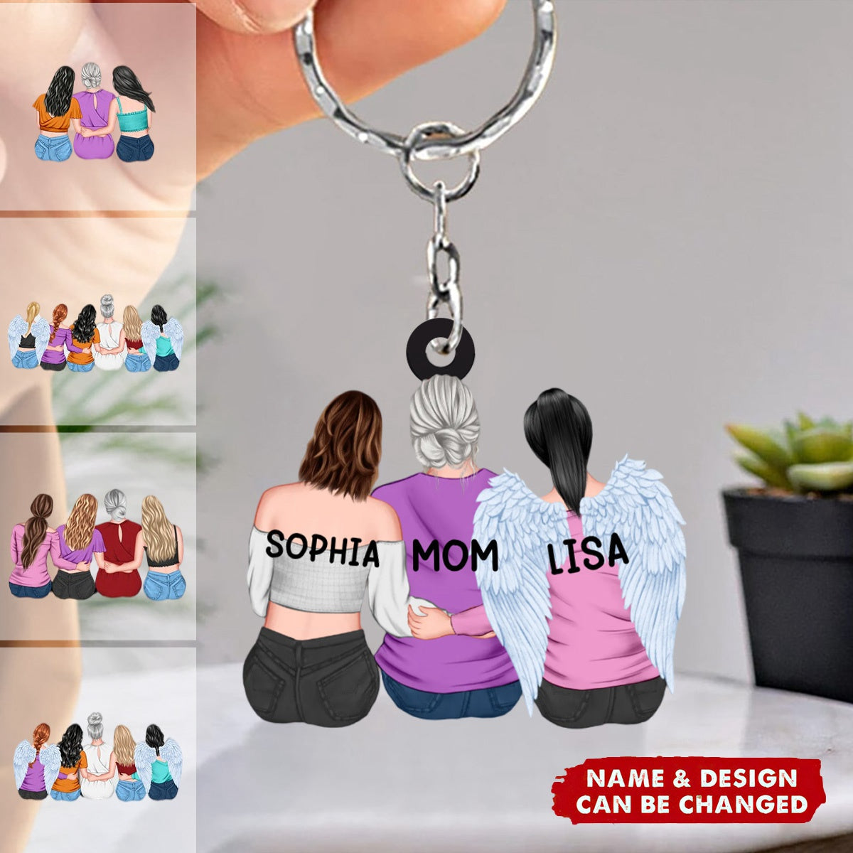 Personalized Mother &amp; Daughter Keychain