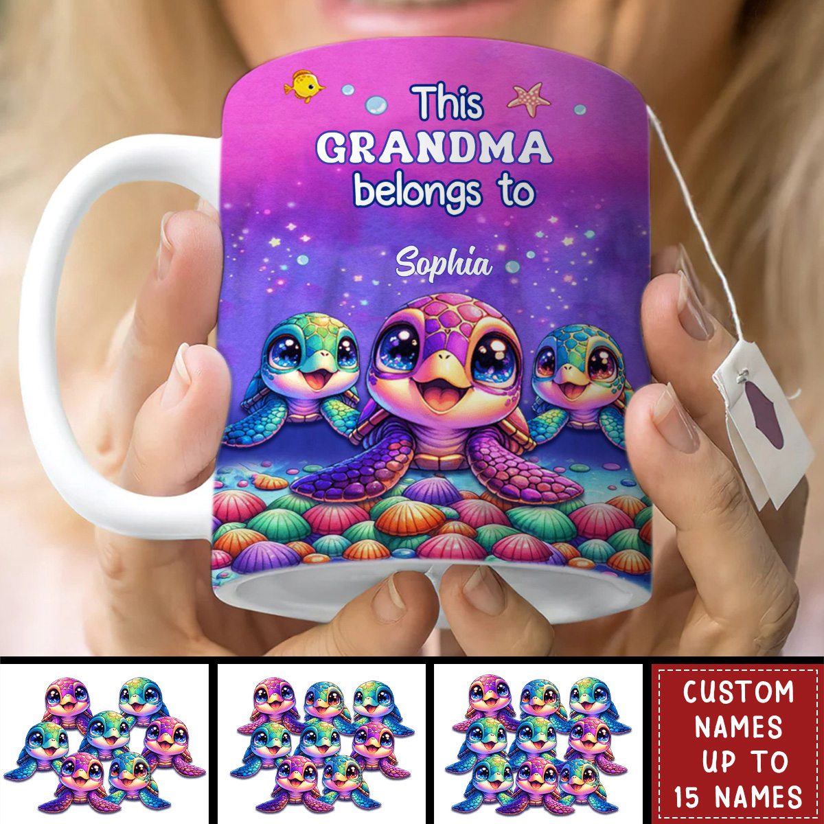 This Grandma belongs to Colorful Turtle Personalized Mug - Gift For Mother&#39;s Day