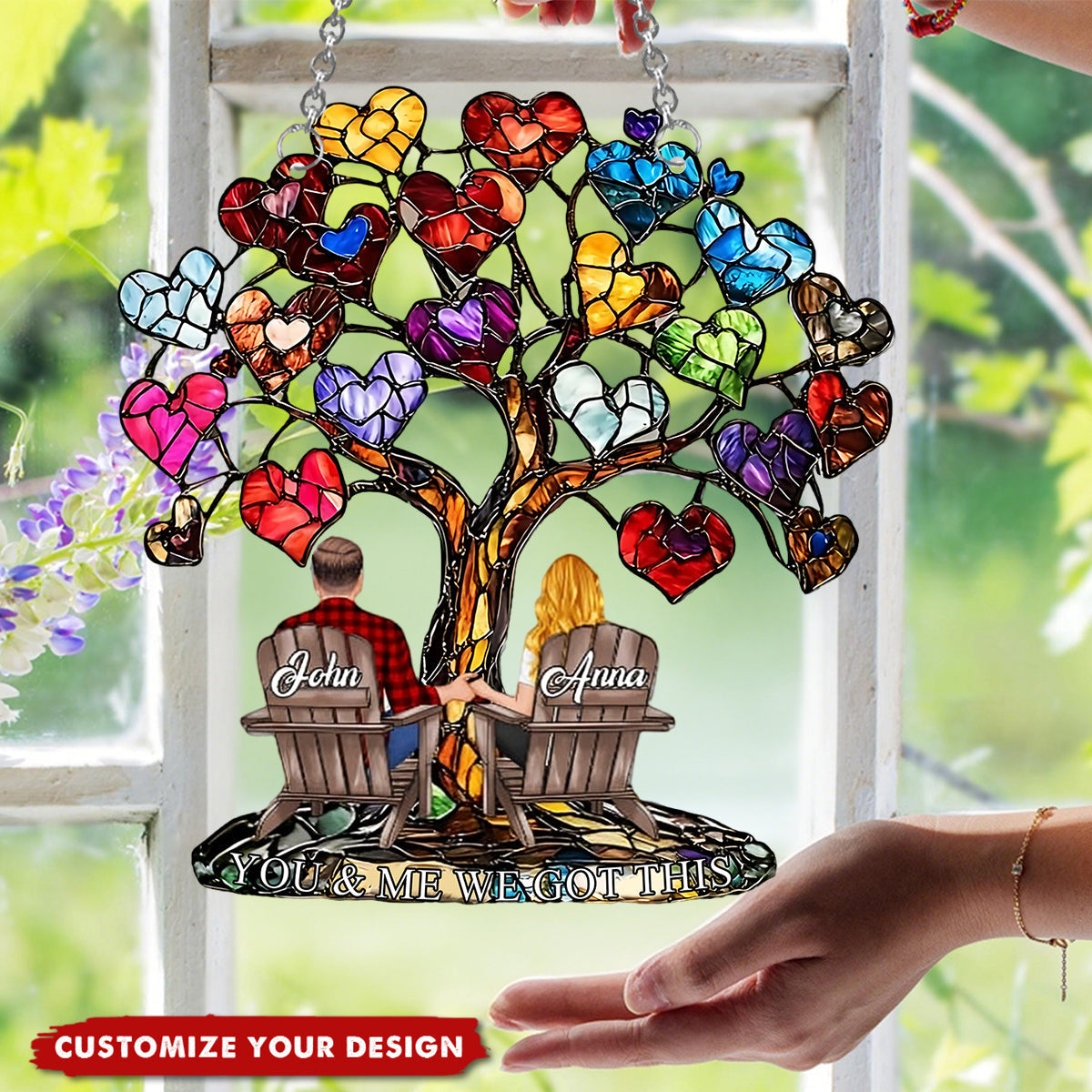 You And Me We Got This - Personalized Couple Window Hanging Suncatcher Ornament