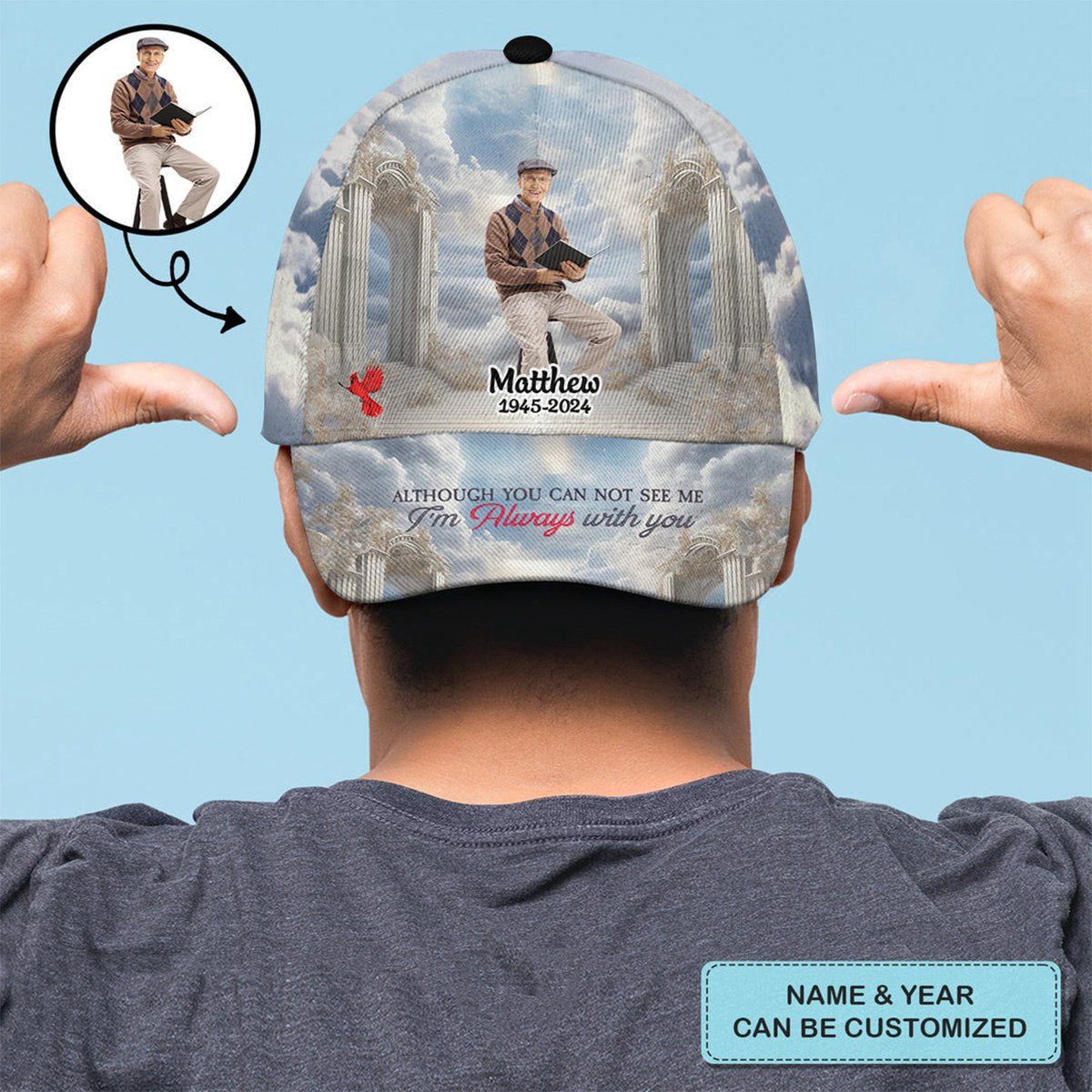 In Loving Memory - Personalized Custom Baseball Cap - Father&#39;s Day Gift For Dad