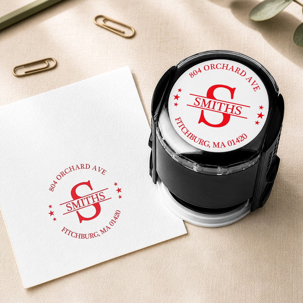 Custom Address, Name &amp; Monogram - Personalized Stamp