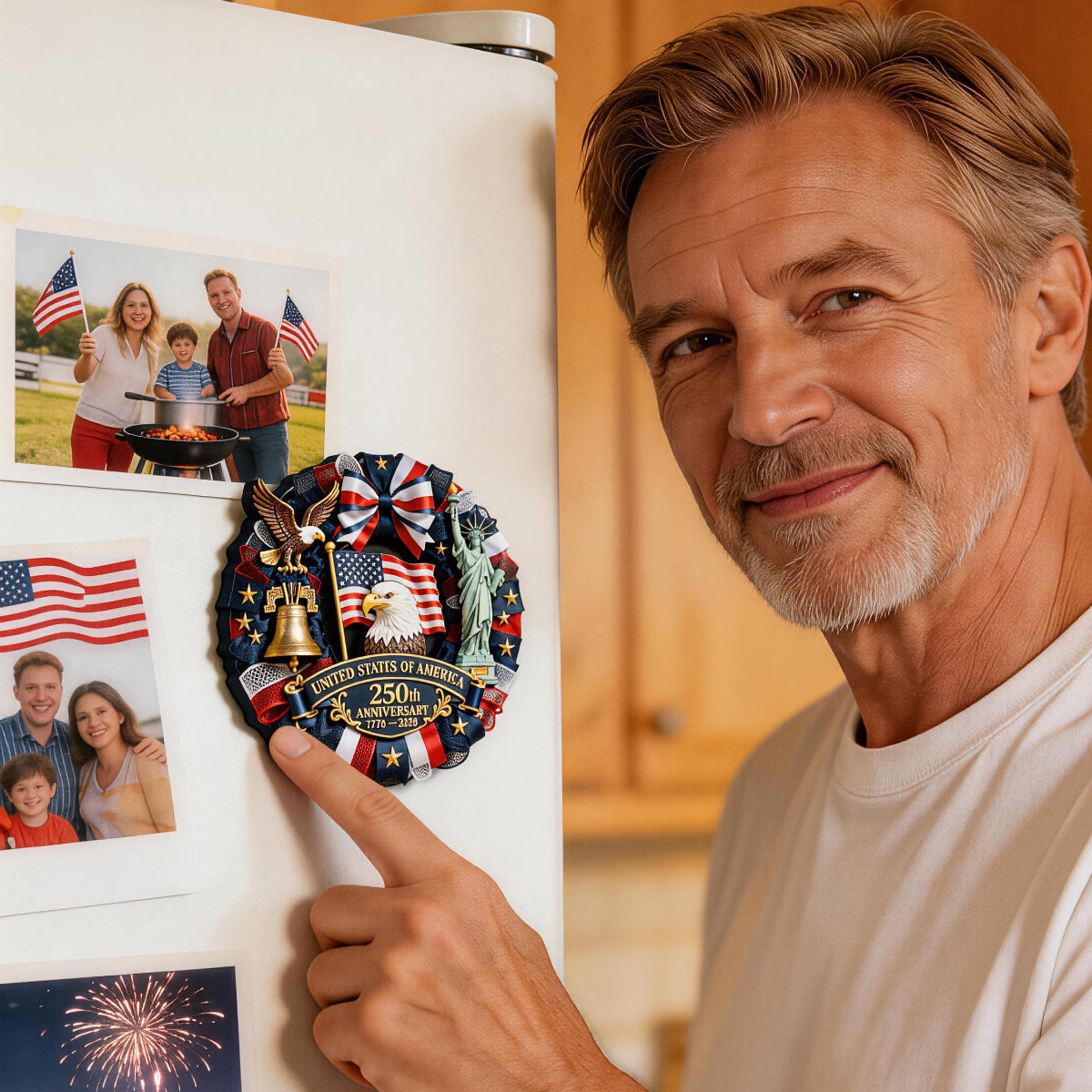 USA 250th Anniversary Acrylic Fridge Magnet