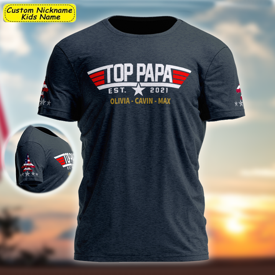 Personalized Papa, Grandpa&#39;s Birthday, Father&#39;s Day Gift T-Shirt