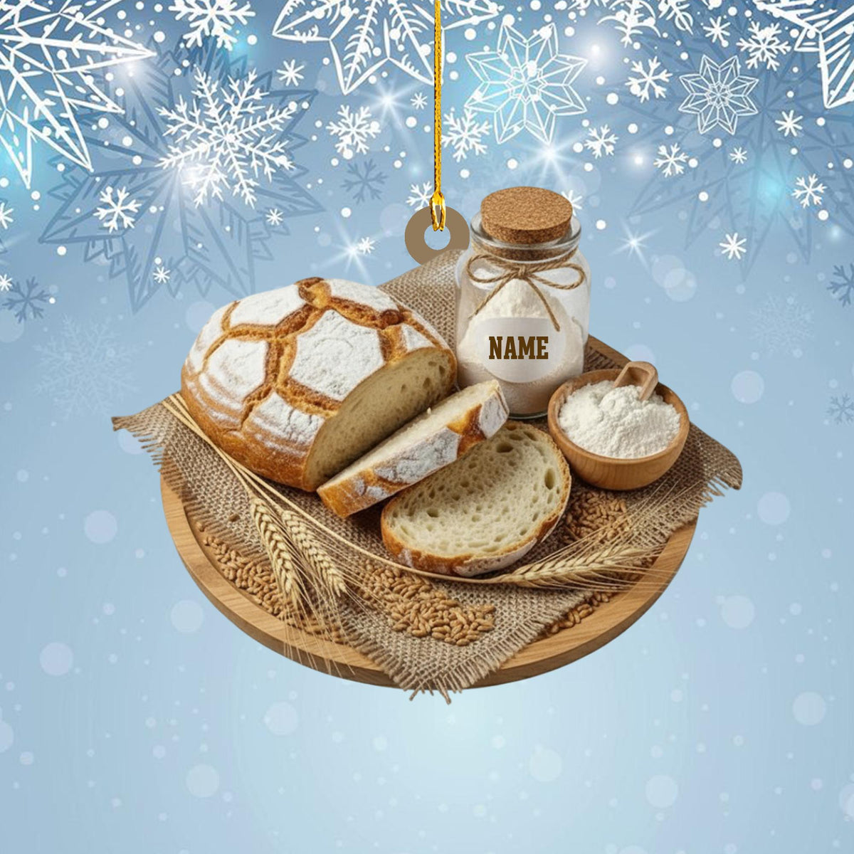 Personalized Sourdough Bread Ornament, Food Lover Gift