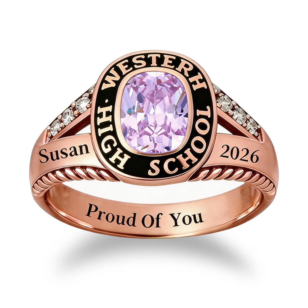 Personalized Graduation Class Birthstone Ring - Graduation Jewelry Gift for Men &amp; Women