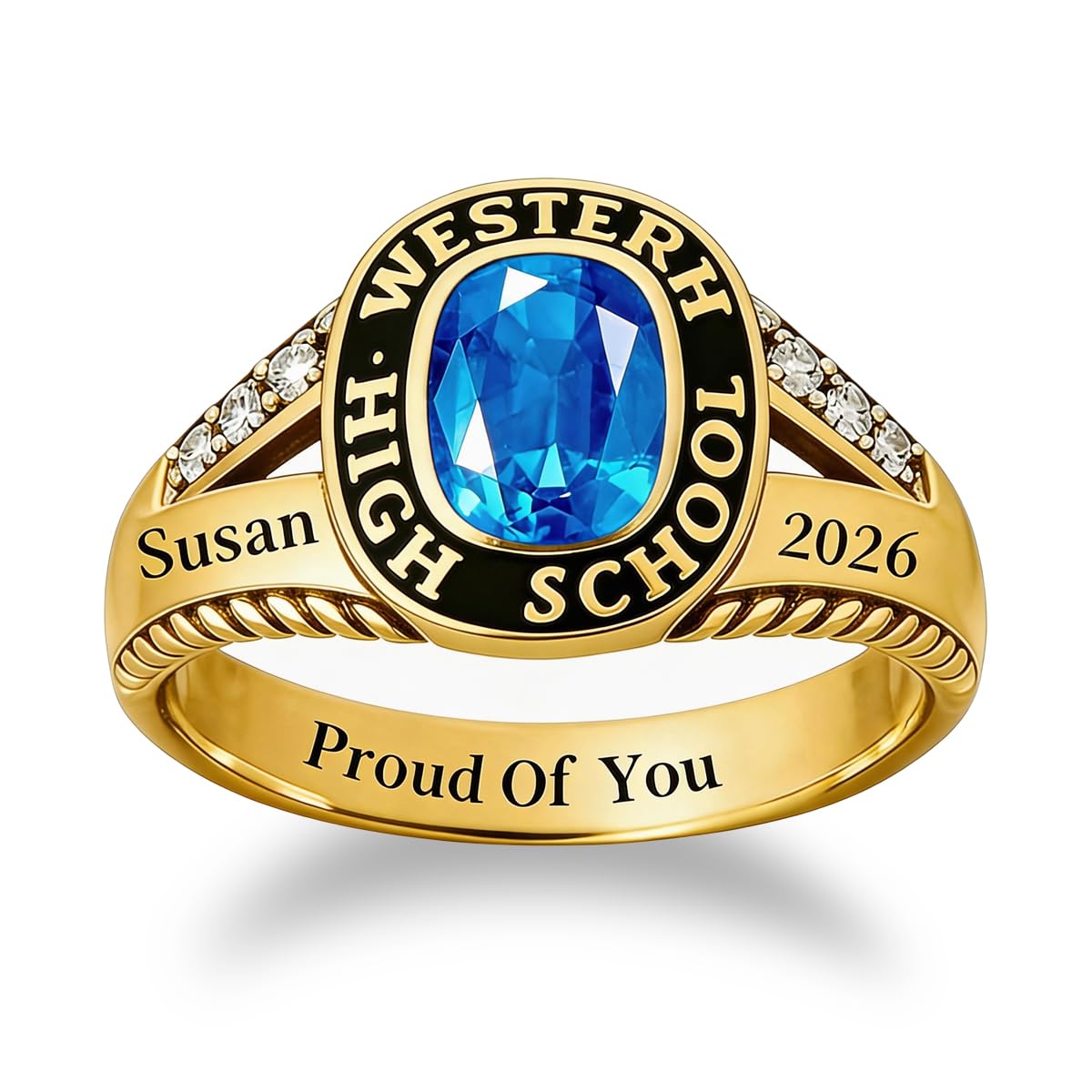 Personalized Graduation Class Birthstone Ring - Graduation Jewelry Gift for Men &amp; Women