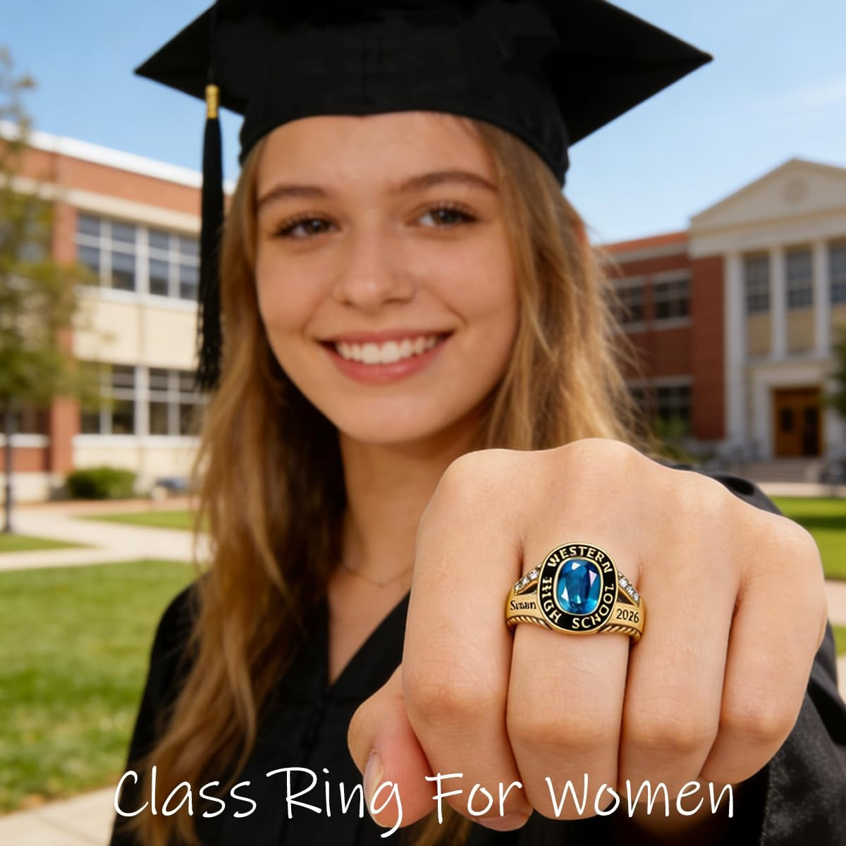 Personalized Graduation Class Birthstone Ring - Graduation Jewelry Gift for Men &amp; Women
