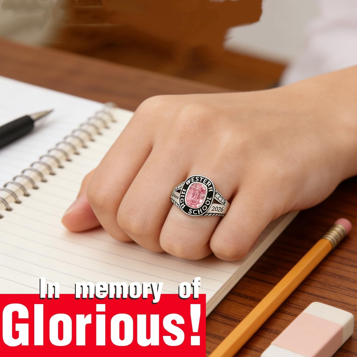Personalized Graduation Class Birthstone Ring - Graduation Jewelry Gift for Men &amp; Women